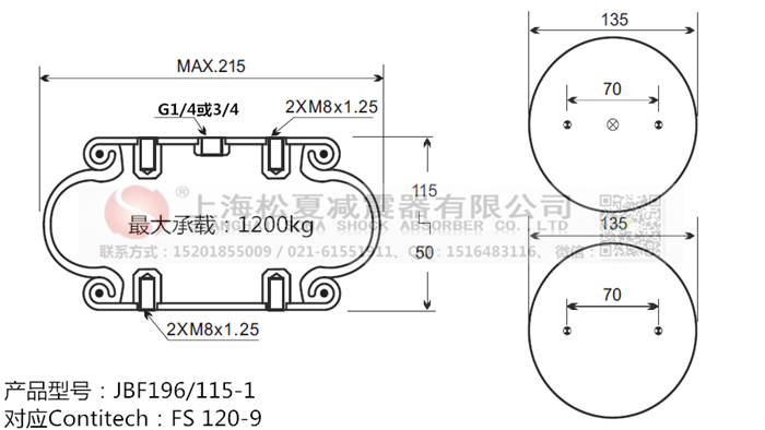 JBF196/115-1橡膠<a href='http://m.sc028ly.com/' target='_blank'><u>空氣彈簧</u></a>