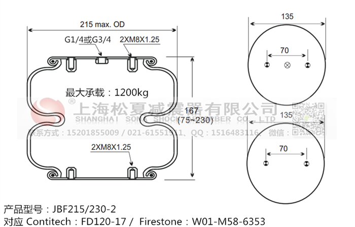 JBF215/230-2橡膠<a href='http://m.sc028ly.com/' target='_blank'><u>空氣彈簧</u></a>