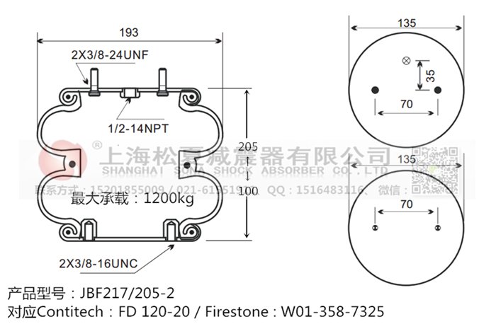 JBF217/205-2橡膠<a href='http://m.sc028ly.com/' target='_blank'><u>空氣彈簧</u></a>