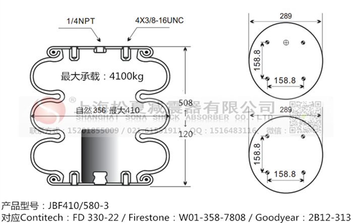 JBF410/580-3橡膠<a href='http://m.sc028ly.com/' target='_blank'><u>空氣彈簧</u></a>